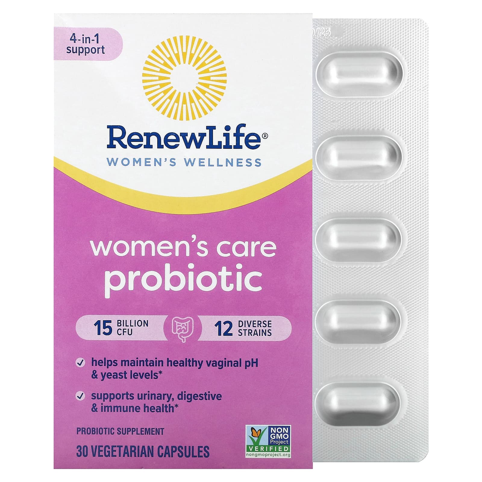 Renew Life, Uf Women's Care Go Pack 15 Billion, 30 Vegetarian Capsules UPC 631257158727 | HiLife Vitamins